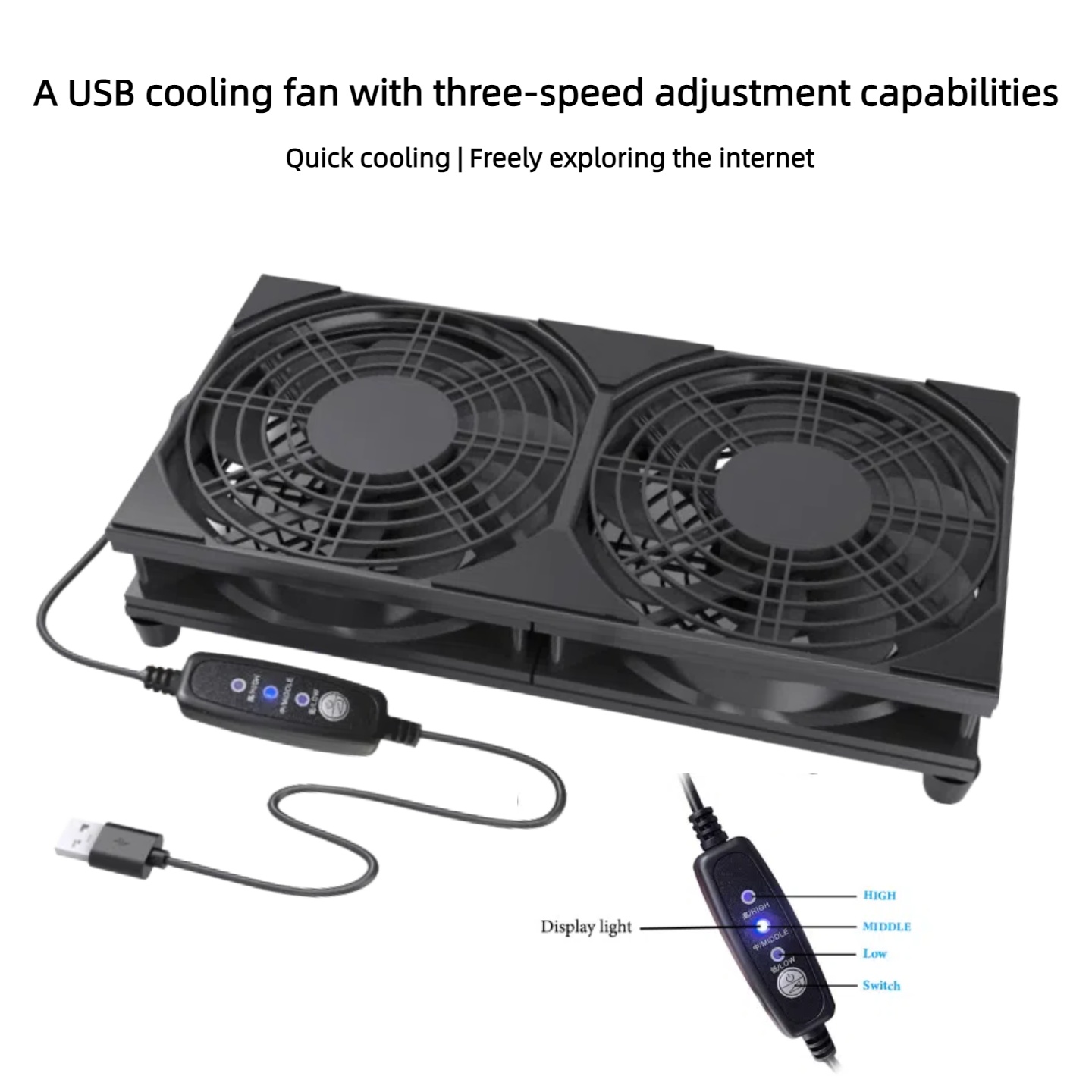 Dualer USB-Lüfter mit 3-Stufen – Gaming Console In Bewertung und Preis