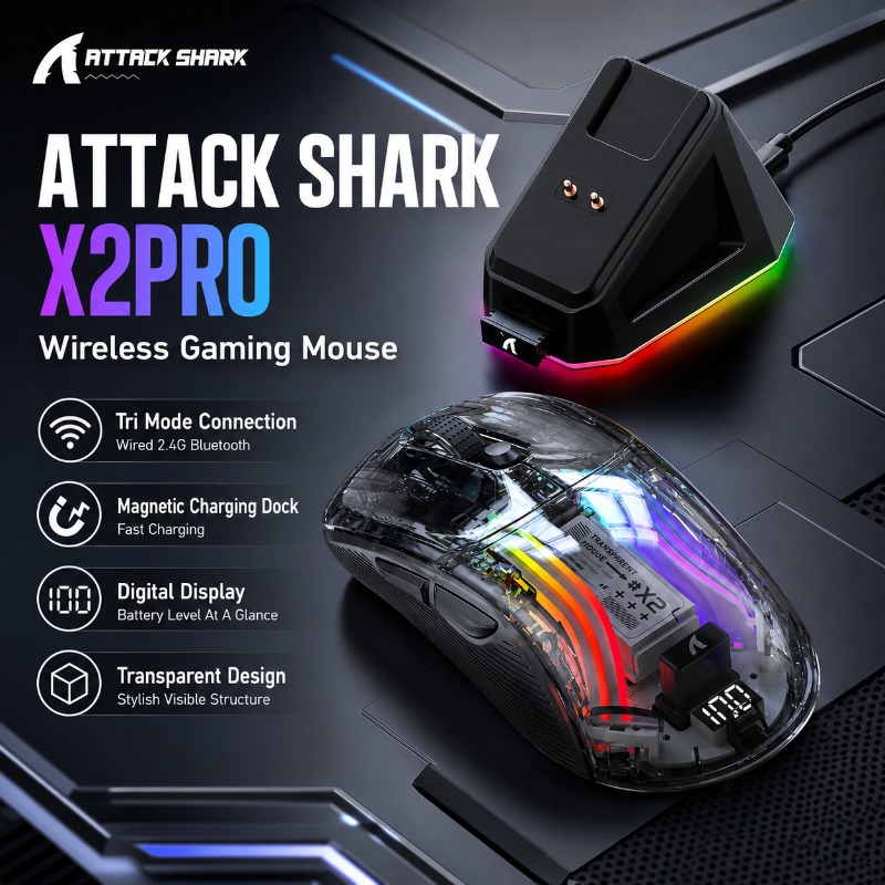 ATTACK SHARK X2/X2PRO Kabellos – Gaming Console Buttons Bewertung und Preis